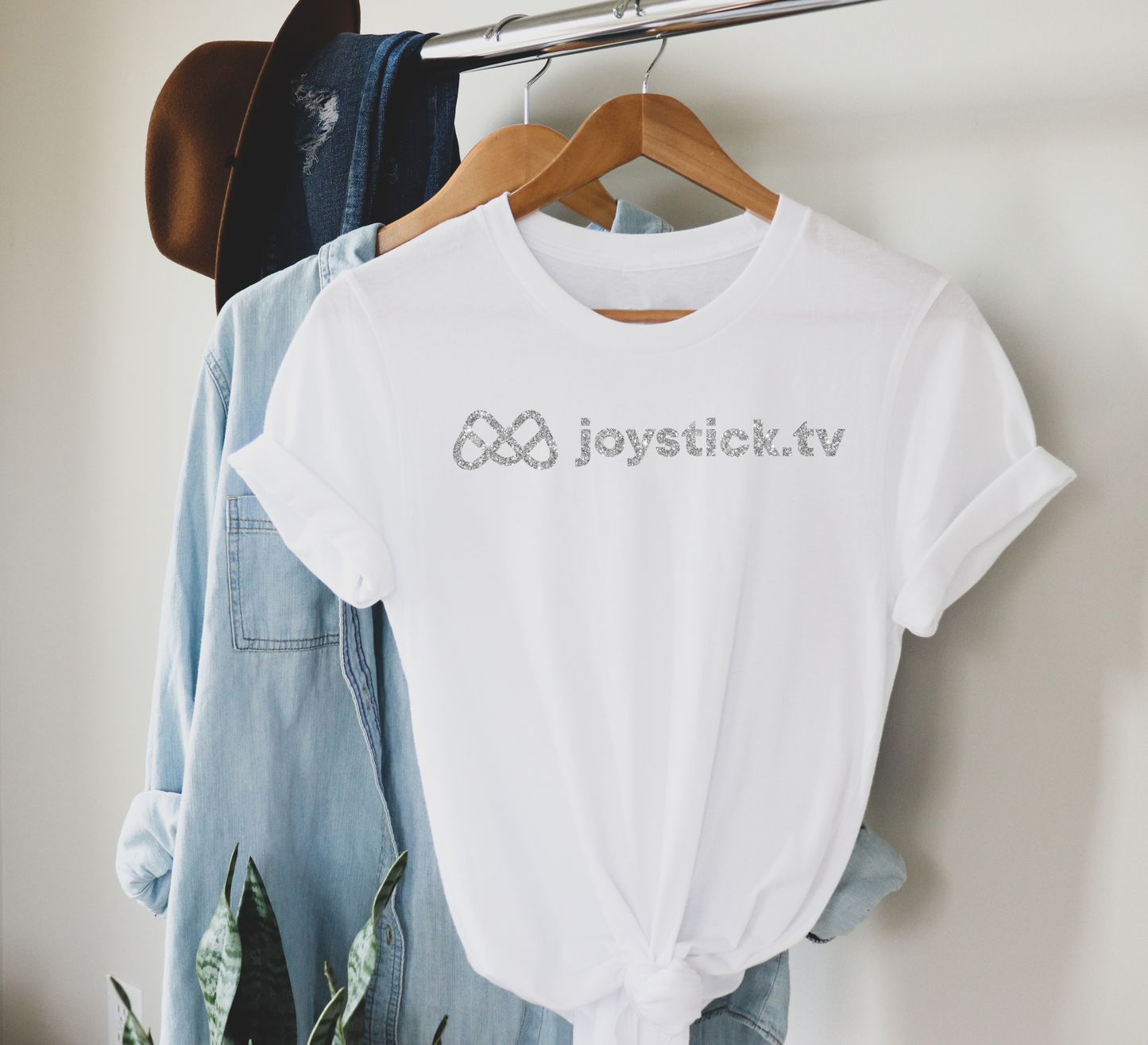 Silver glitter short sleeve t-shirt